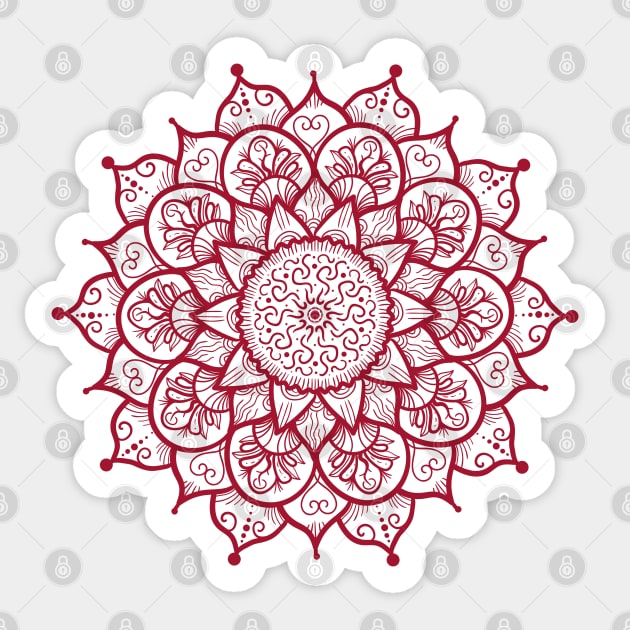Mandala Love - Brick Red Sticker by Mazzlo Shop